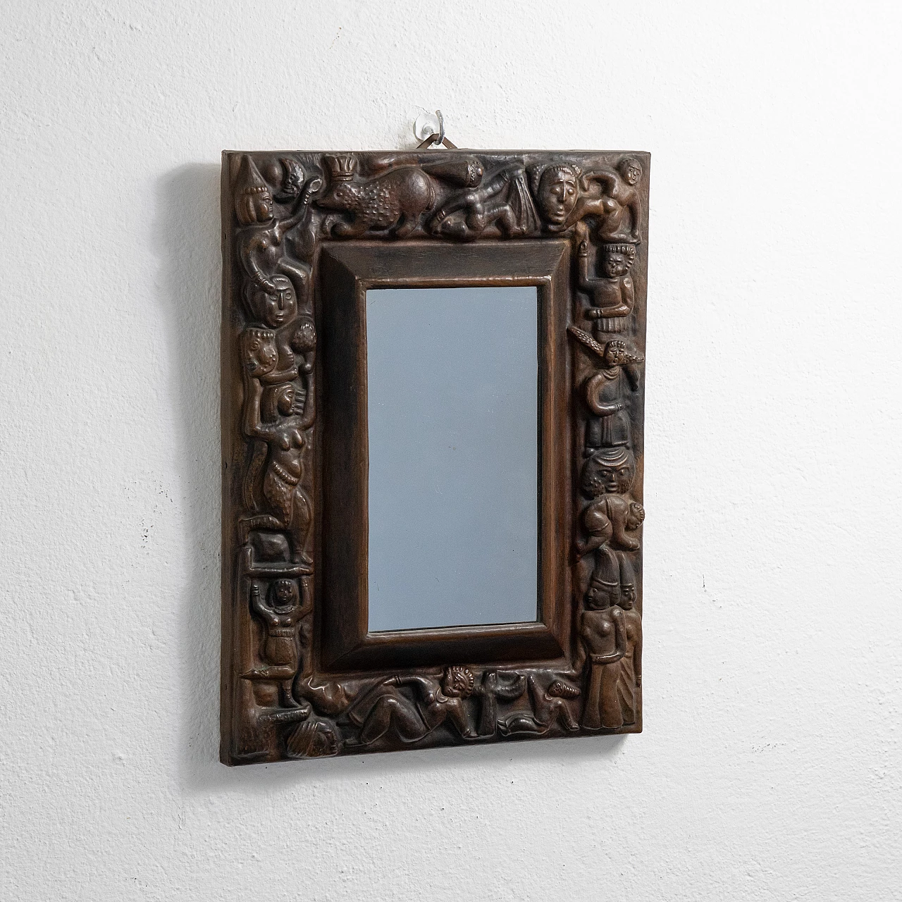Mirror with carved copper frame, 1950s 4
