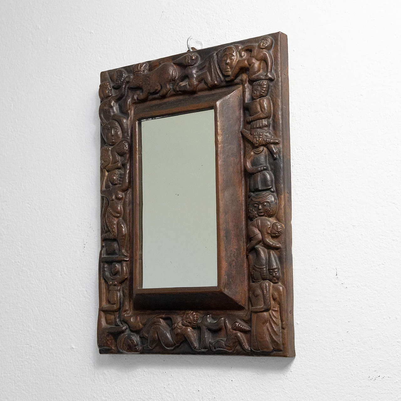 Mirror with carved copper frame, 1950s 5