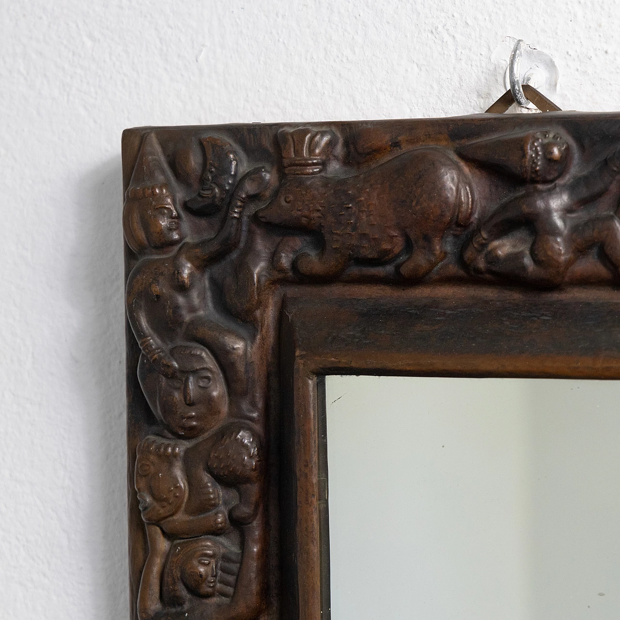 Mirror with carved copper frame, 1950s 7