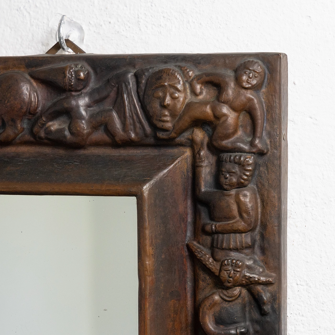 Mirror with carved copper frame, 1950s 8