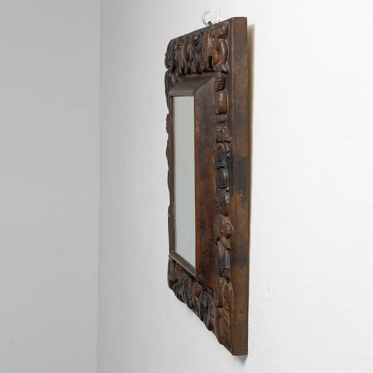 Mirror with carved copper frame, 1950s 10