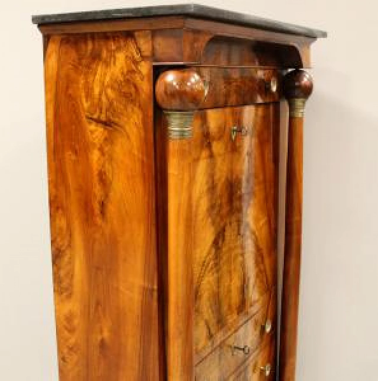 Empire Secretaire in walnut and marble, early 19th century 5