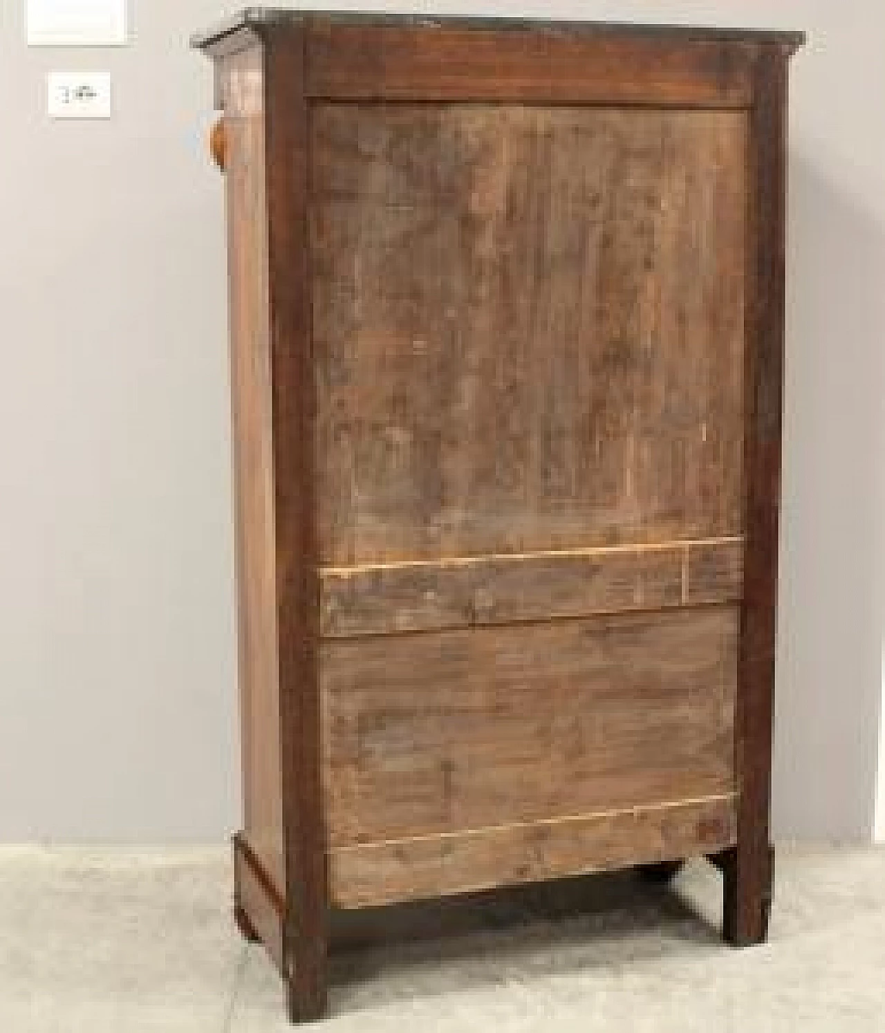 Empire Secretaire in walnut and marble, early 19th century 8