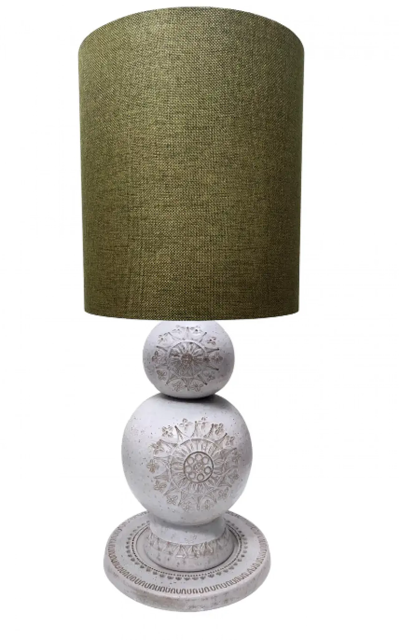 Siviglia engraved ceramic table lamp by Aldo Londi for Bitossi, 1960s 1