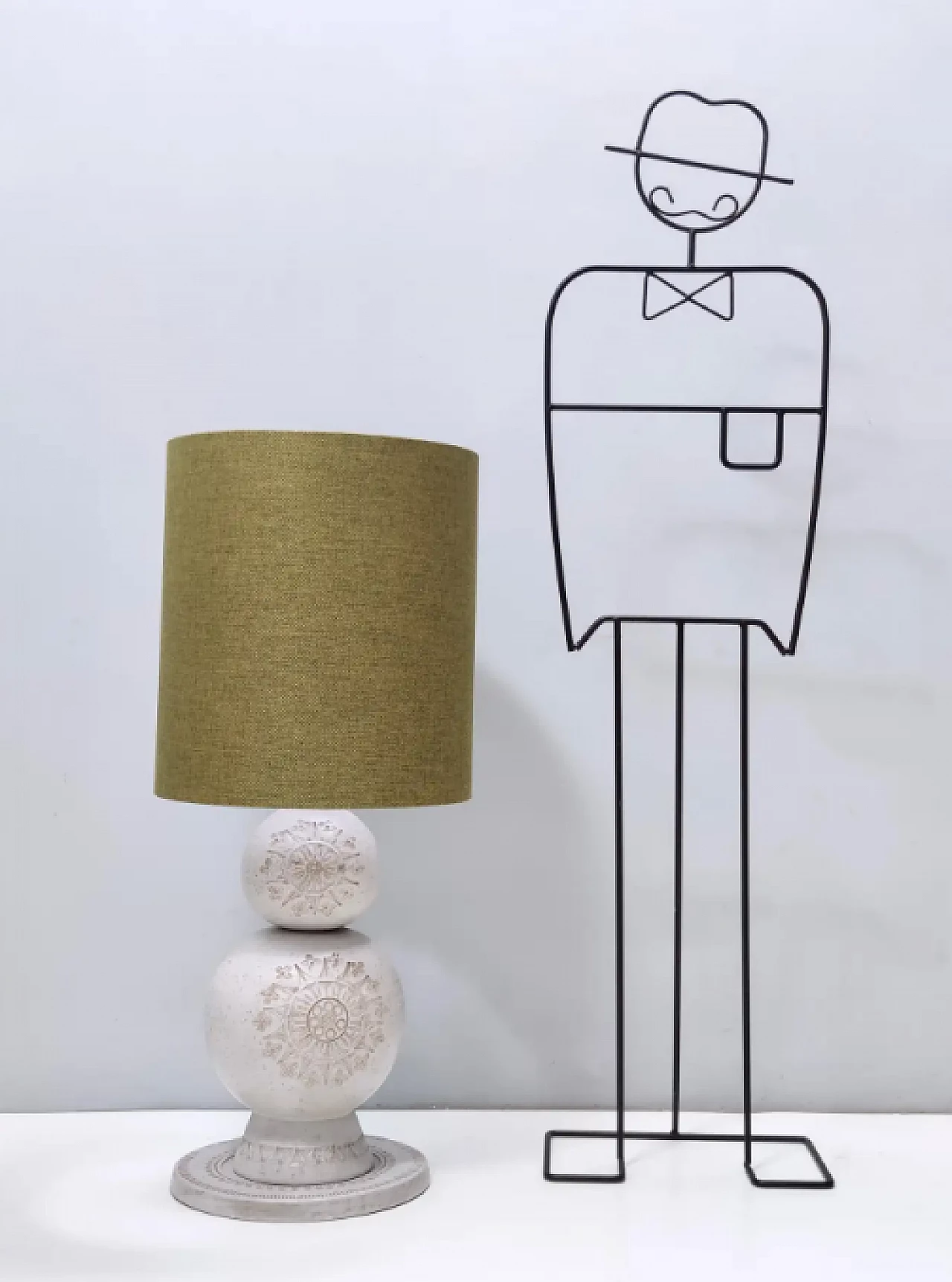 Siviglia engraved ceramic table lamp by Aldo Londi for Bitossi, 1960s 4