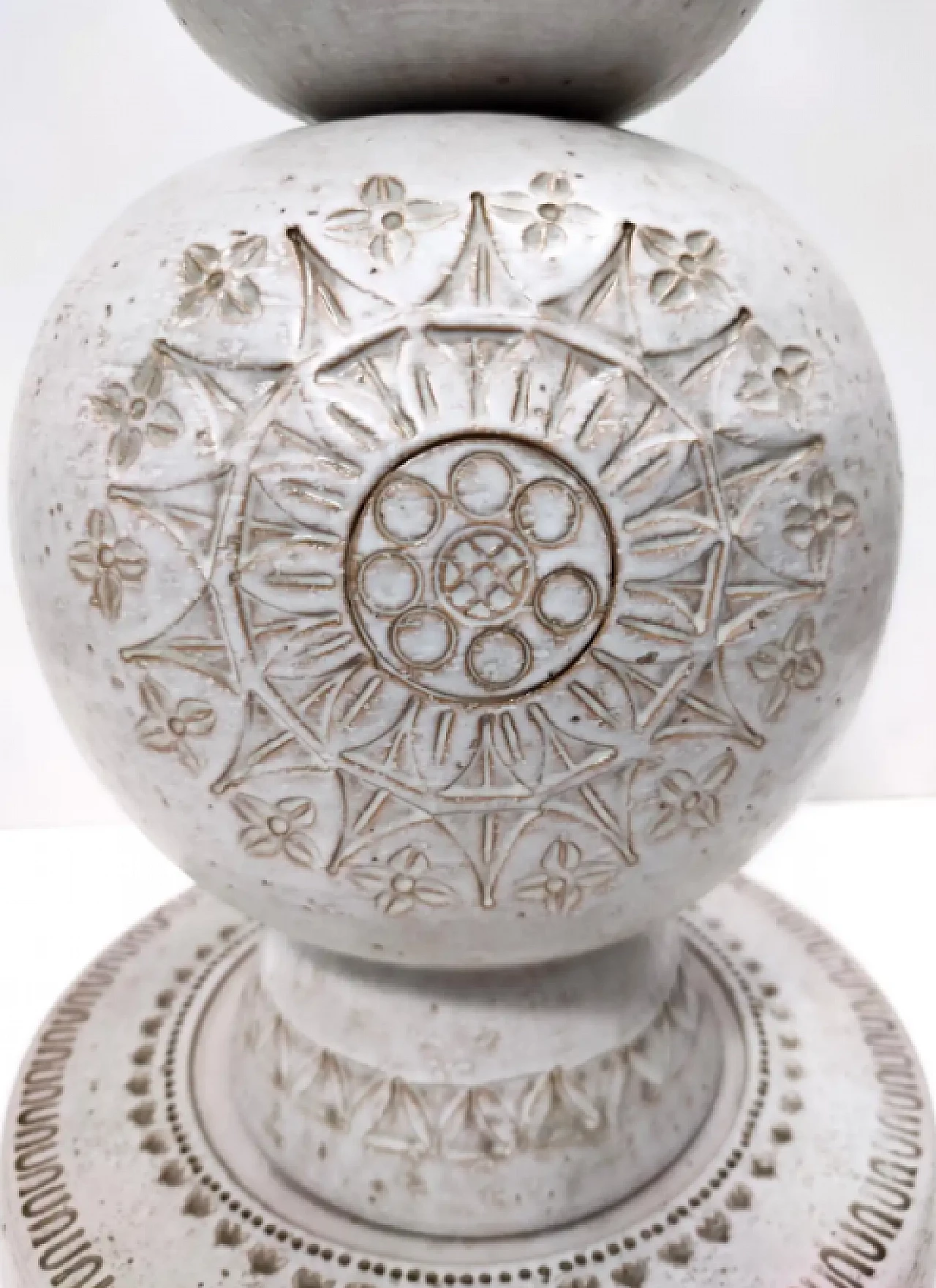 Siviglia engraved ceramic table lamp by Aldo Londi for Bitossi, 1960s 6