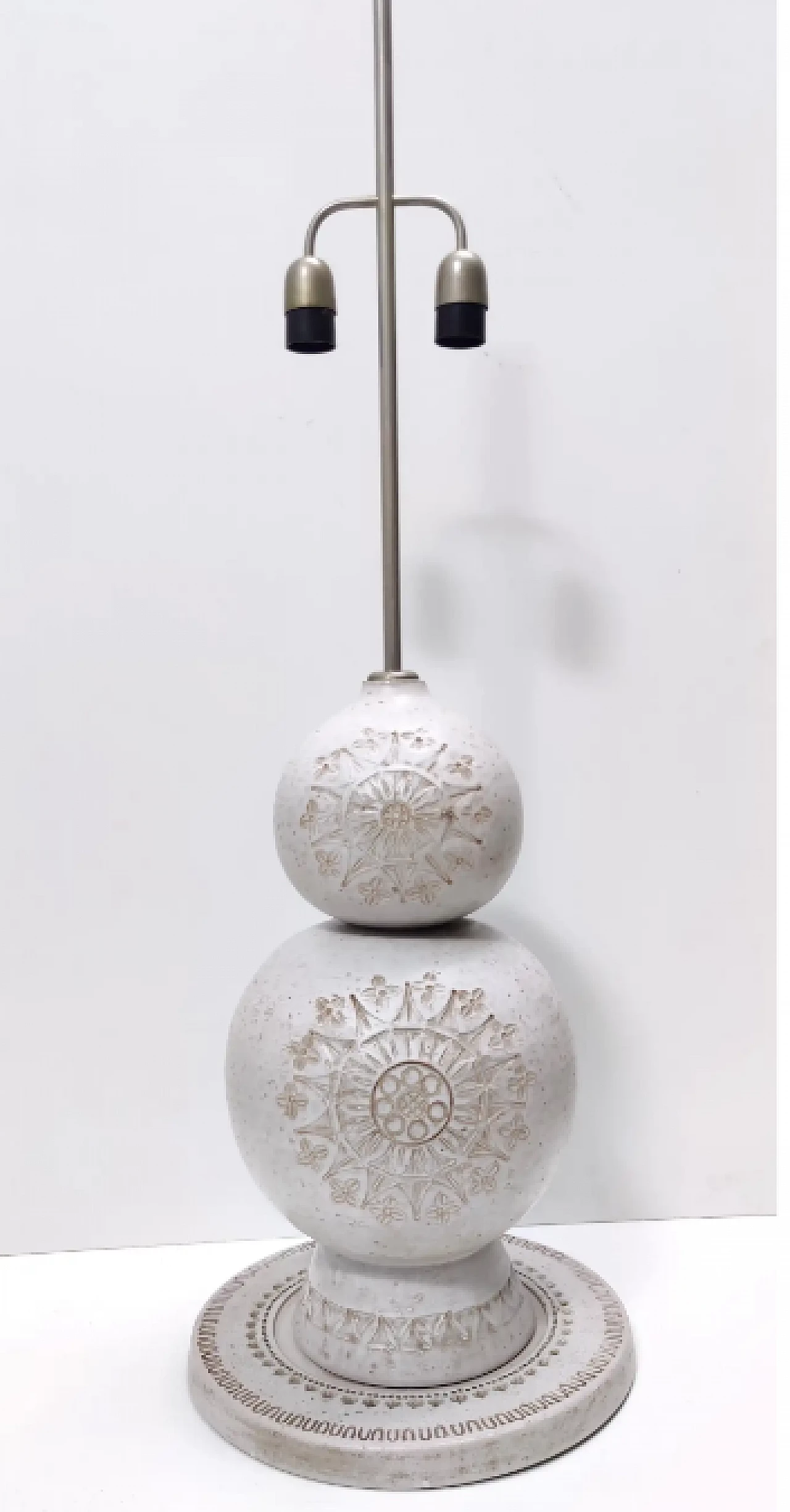Siviglia engraved ceramic table lamp by Aldo Londi for Bitossi, 1960s 9