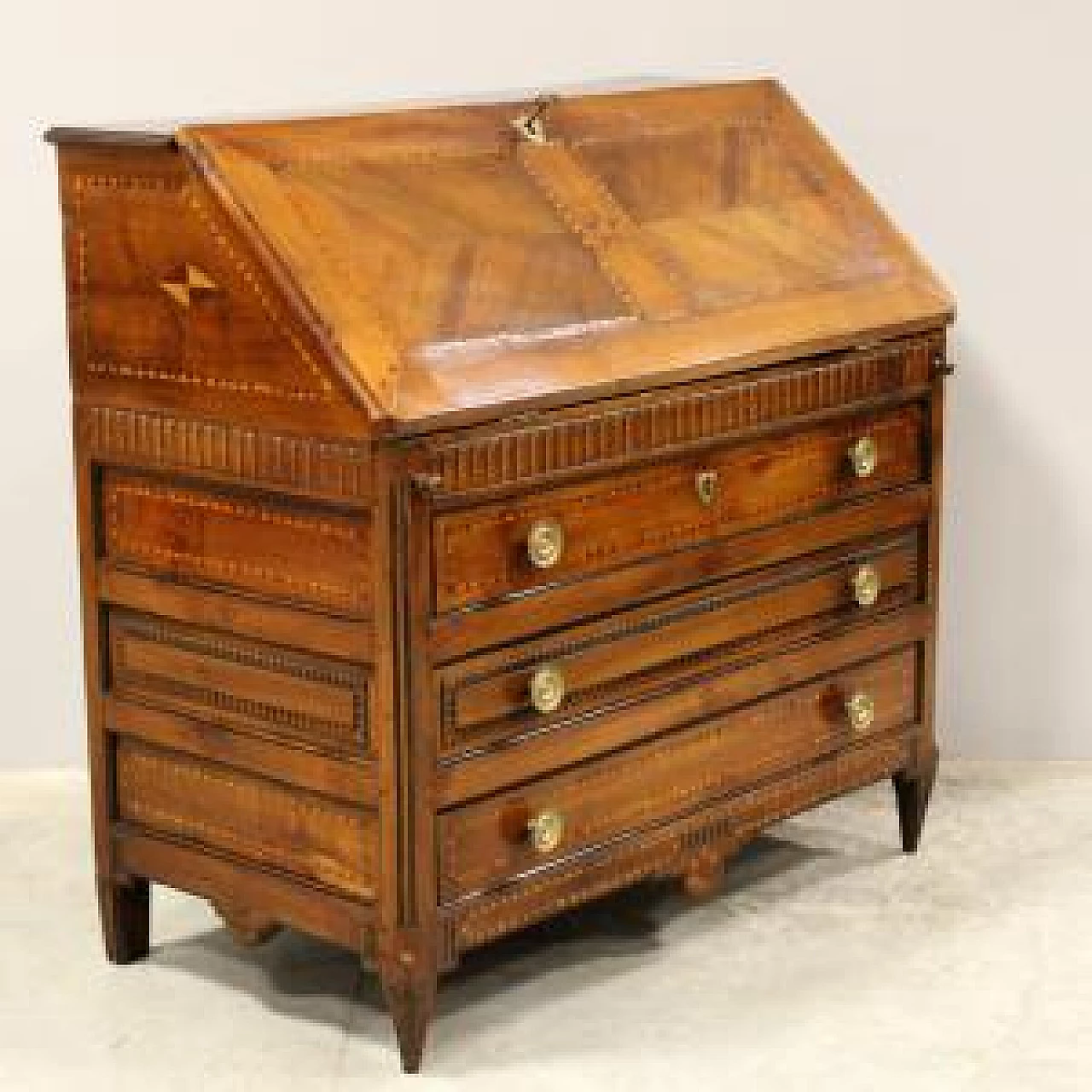 Ribalta Luigi XVI in ciliegio intarsiata, '700 1