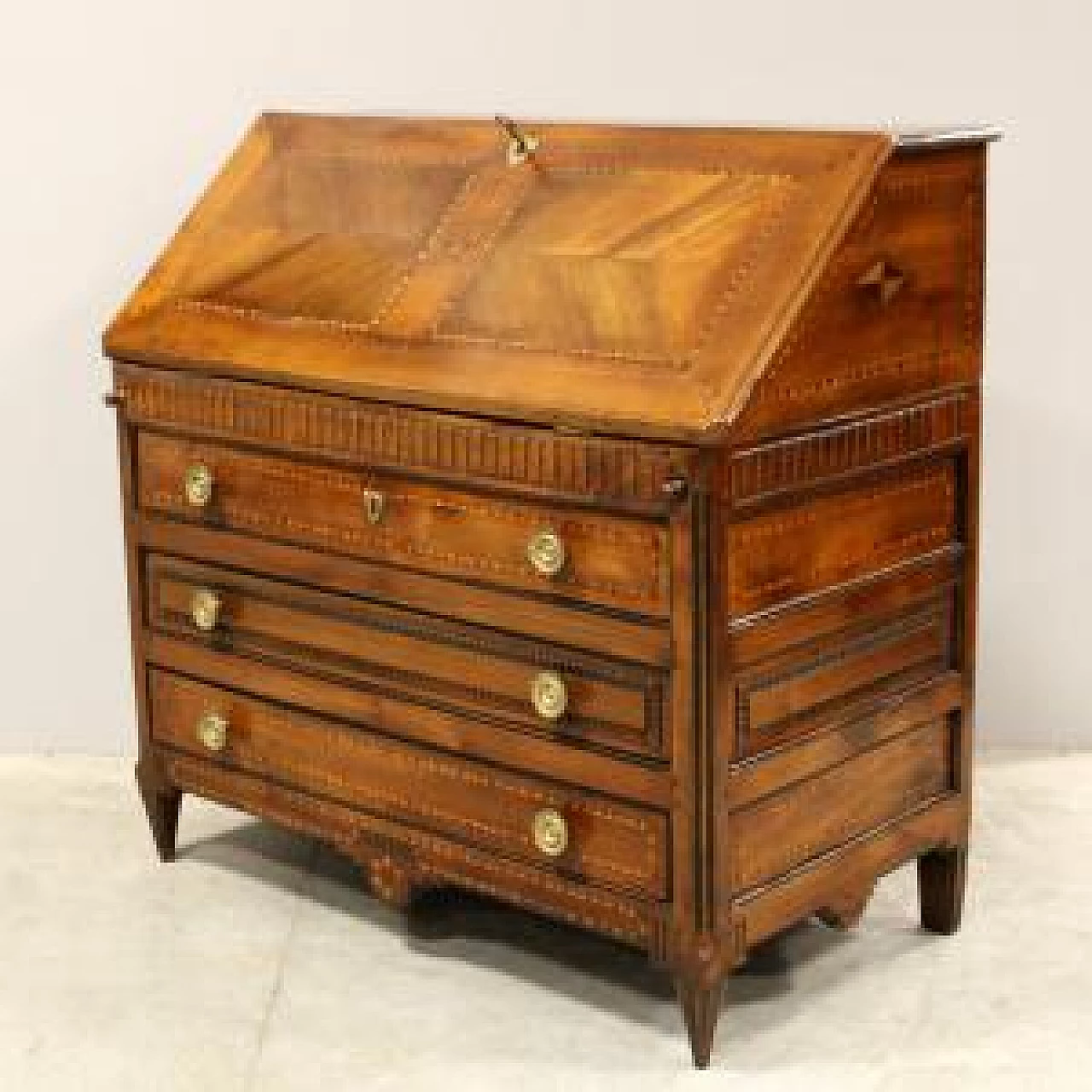 Ribalta Luigi XVI in ciliegio intarsiata, '700 3