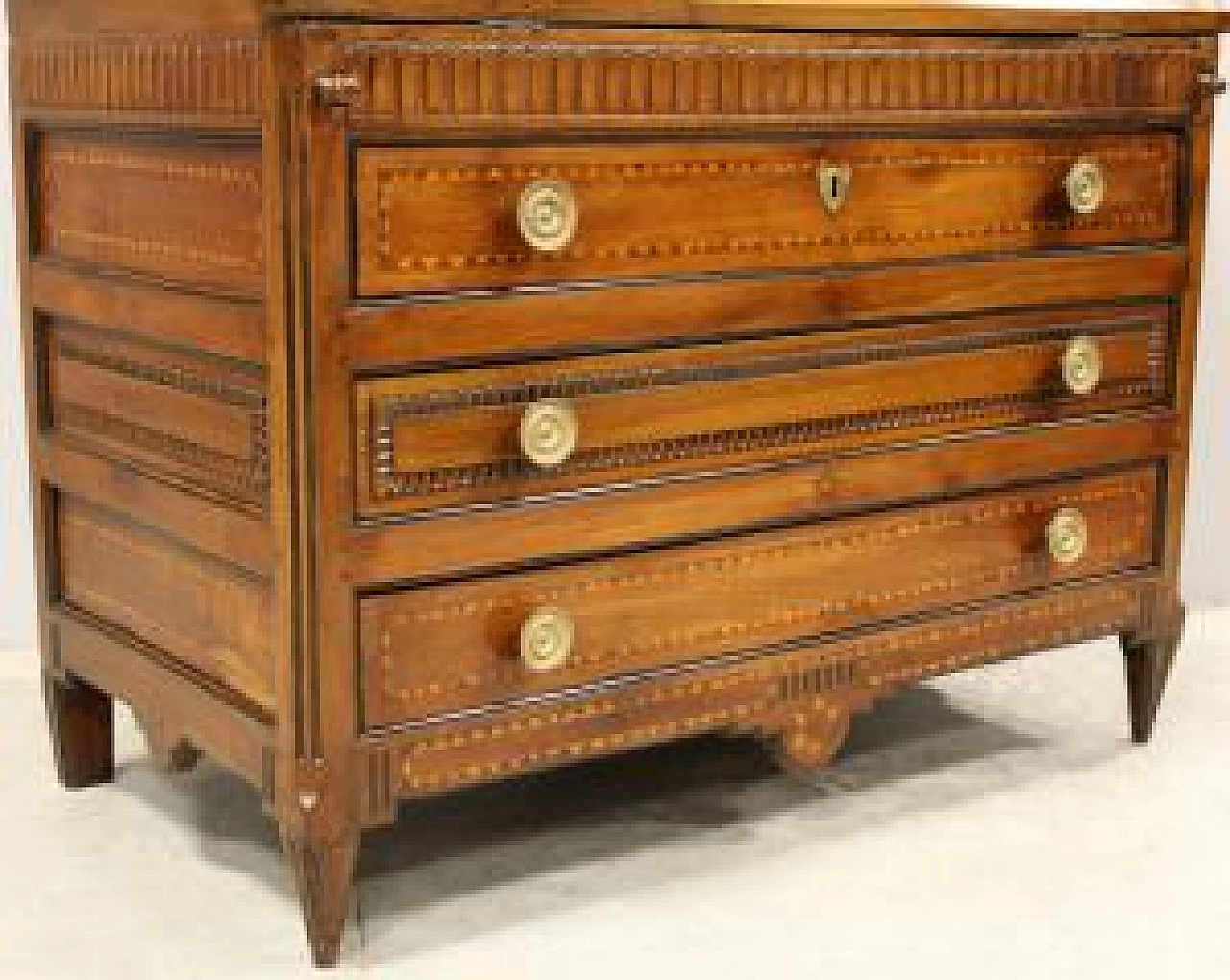 Ribalta Luigi XVI in ciliegio intarsiata, '700 6