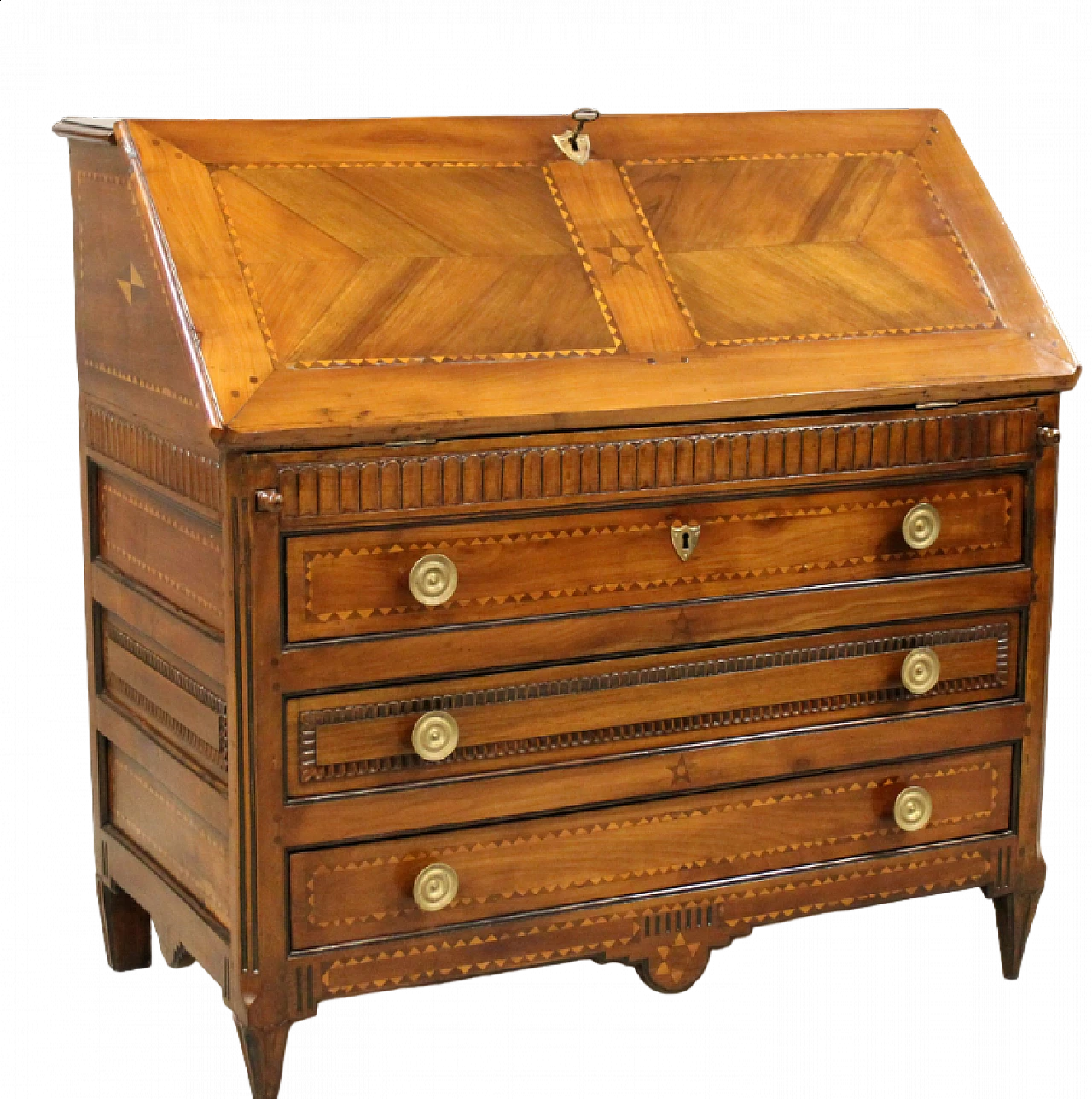 Ribalta Luigi XVI in ciliegio intarsiata, '700 11