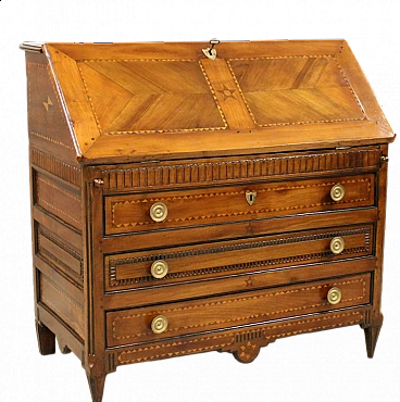 Ribalta Luigi XVI in ciliegio intarsiata, '700