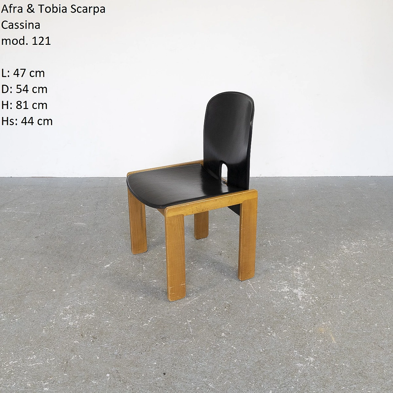 Black 121 chair by Afra and Tobia Scarpa for Cassina, 1970s 3