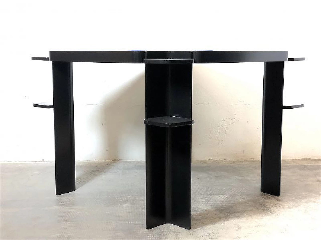 Ash game table with blue cloth top by Cini & Nils, 1970s 5