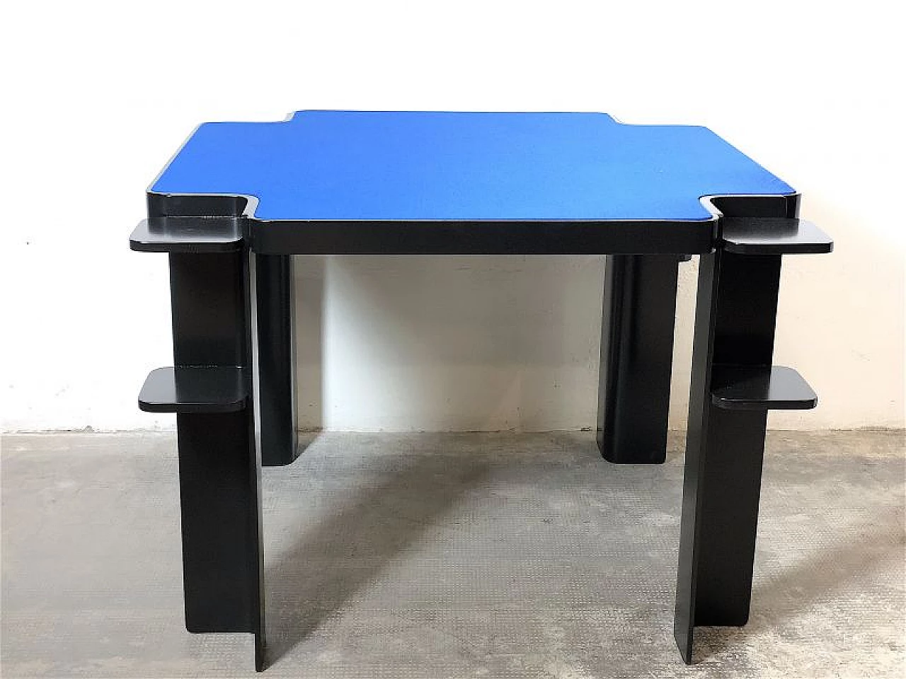 Ash game table with blue cloth top by Cini & Nils, 1970s 8