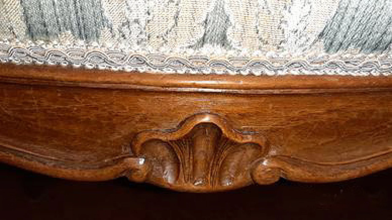 Ottomana in stile Chippendale in legno scolpito, anni '20 8