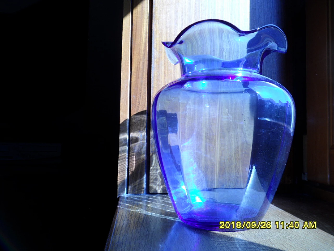 Cobalt blue glass vase, 1980s 1