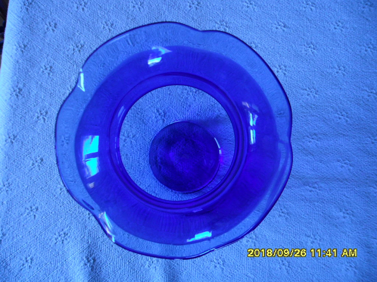 Vaso in vetro blu cobalto, anni '80 2