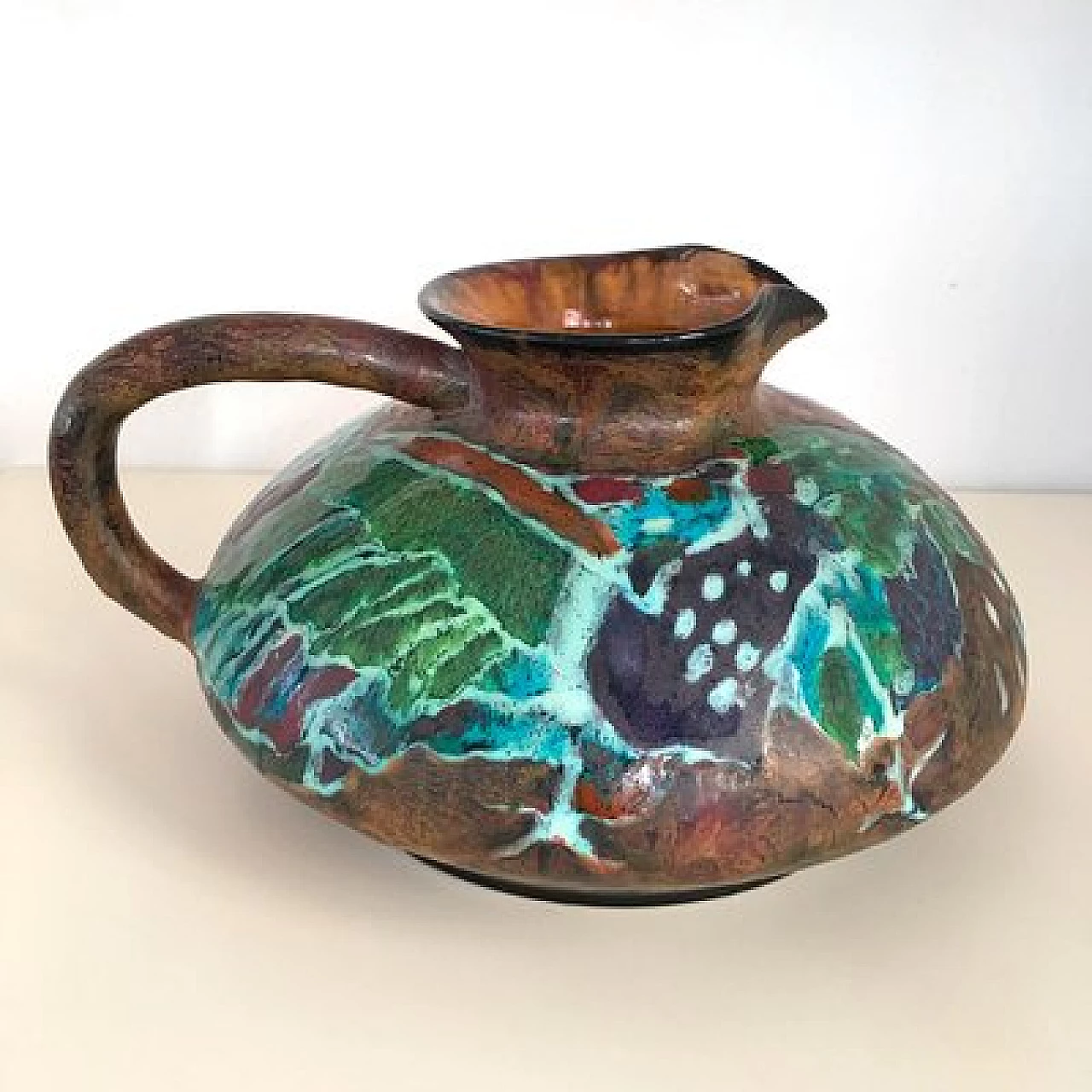 Anfora in maiolica dipinta di Bruno Baratti Pesaro, anni '50 1