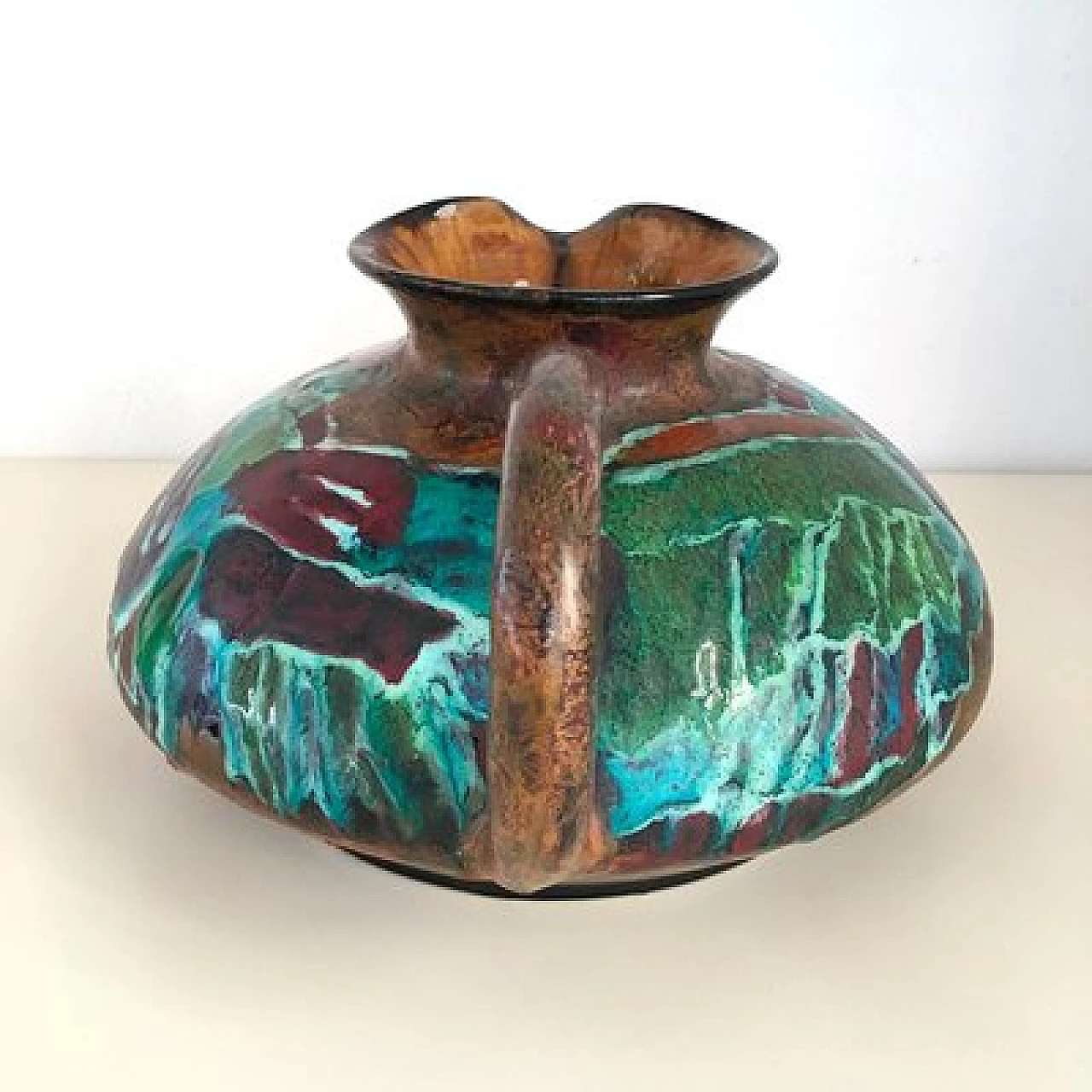 Anfora in maiolica dipinta di Bruno Baratti Pesaro, anni '50 2