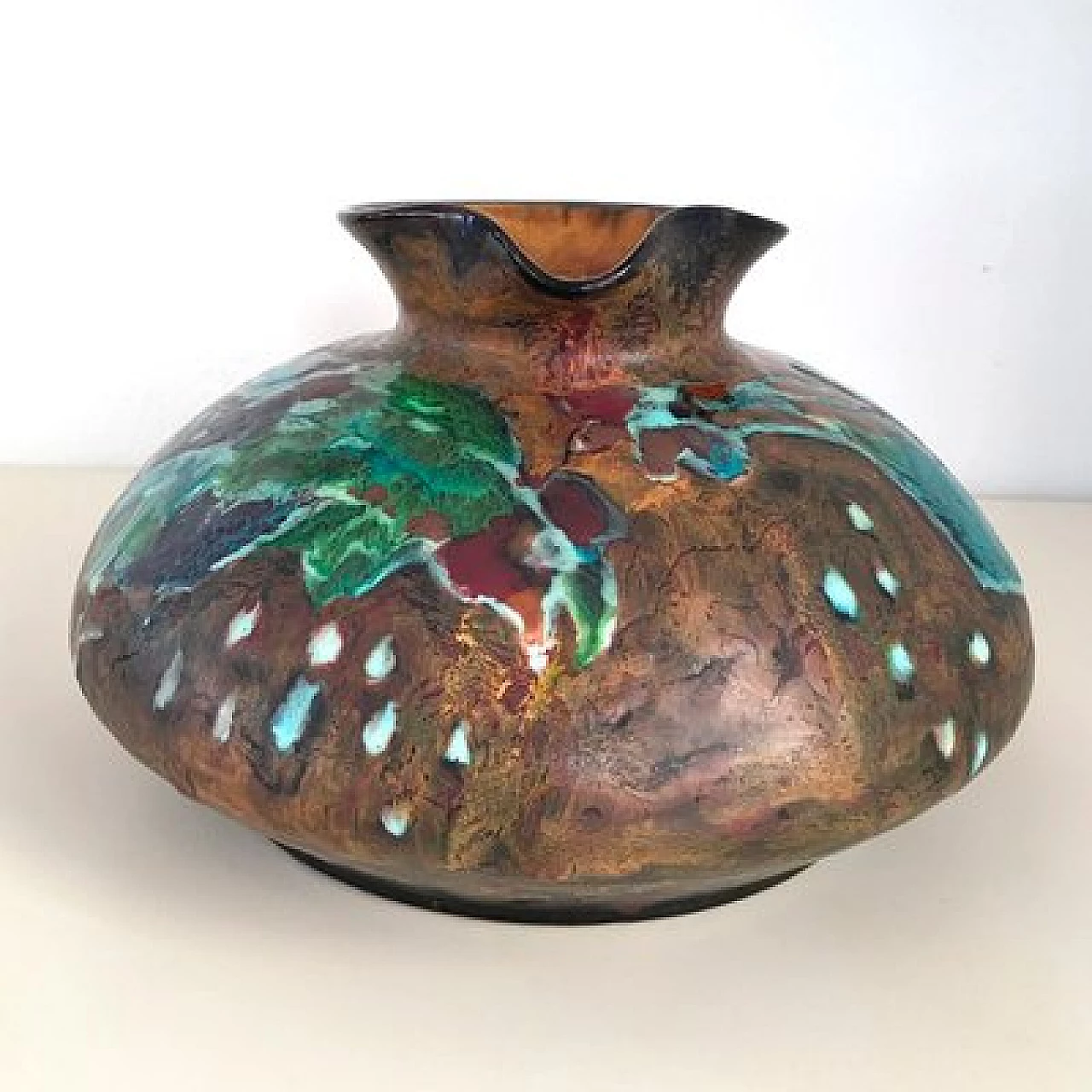 Anfora in maiolica dipinta di Bruno Baratti Pesaro, anni '50 4