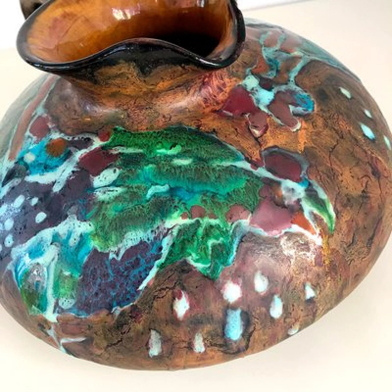 Anfora in maiolica dipinta di Bruno Baratti Pesaro, anni '50 8