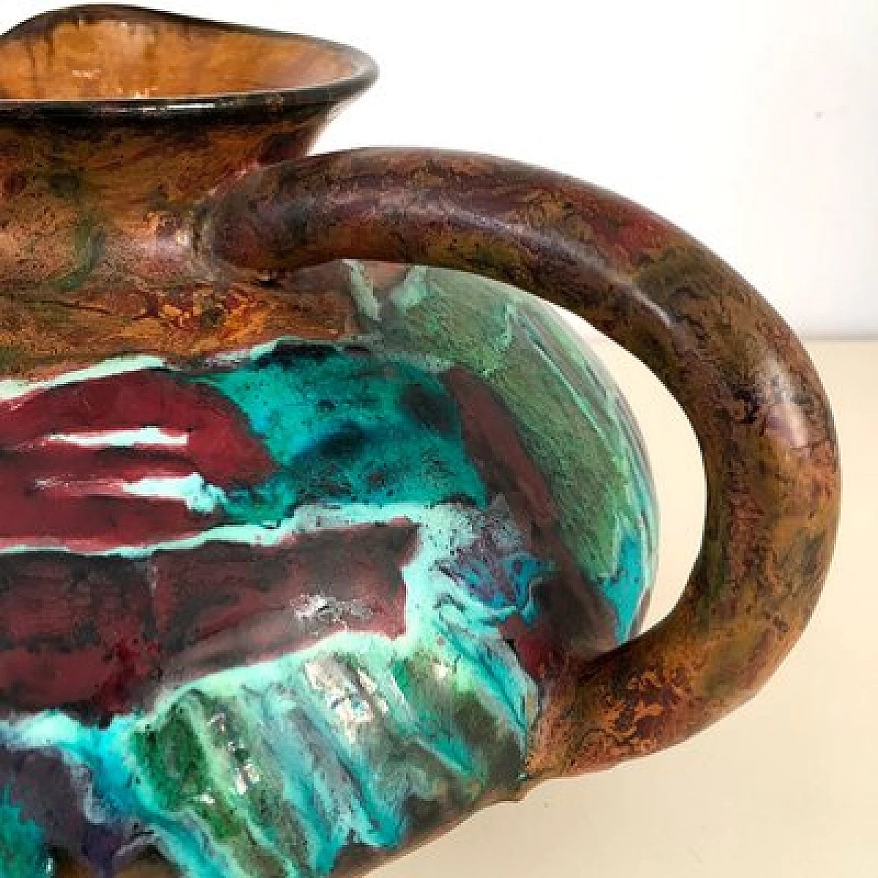 Anfora in maiolica dipinta di Bruno Baratti Pesaro, anni '50 9