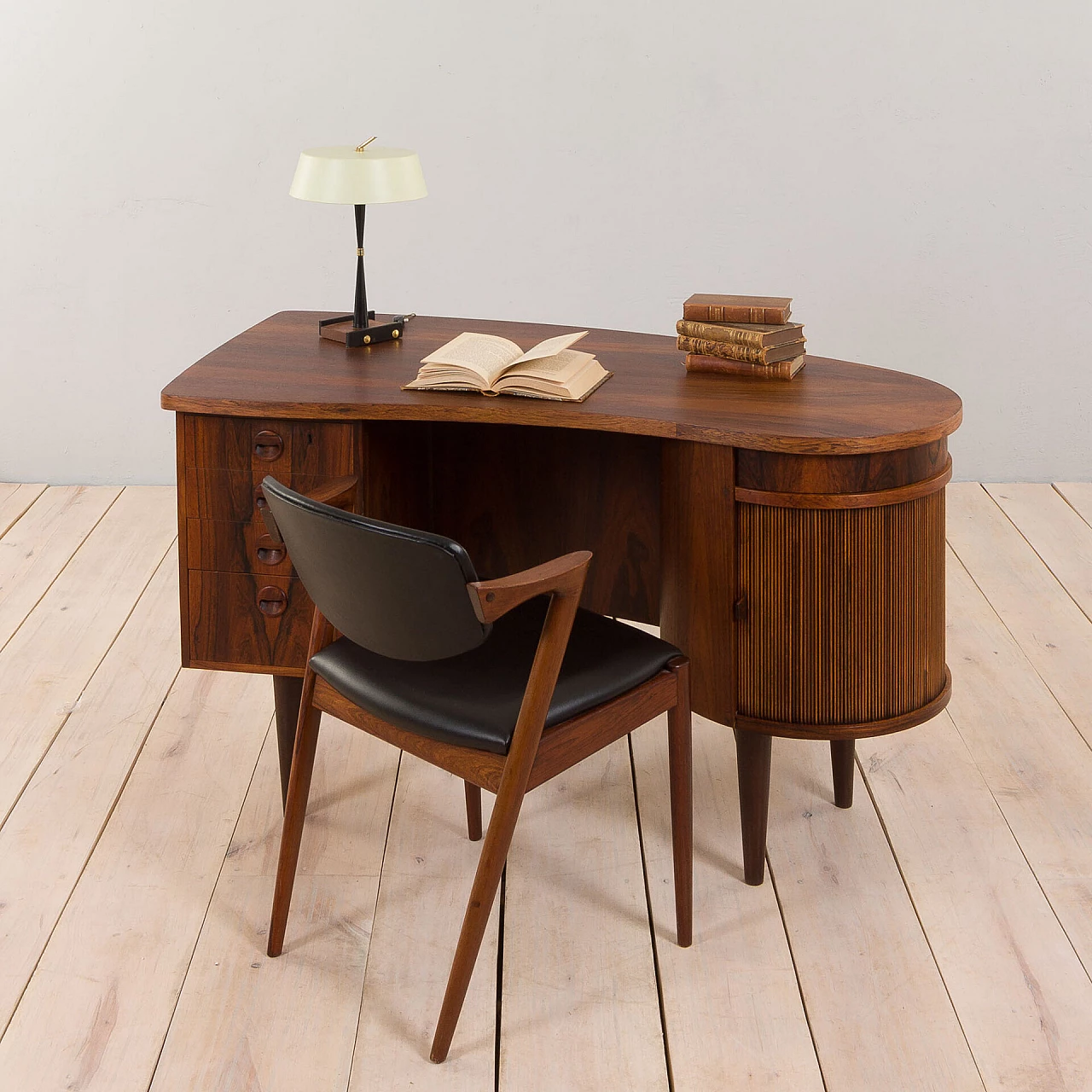 Desk with bar compartment by Kai Kristiansen for Feldballes Møbelfabrik, 1950s 1