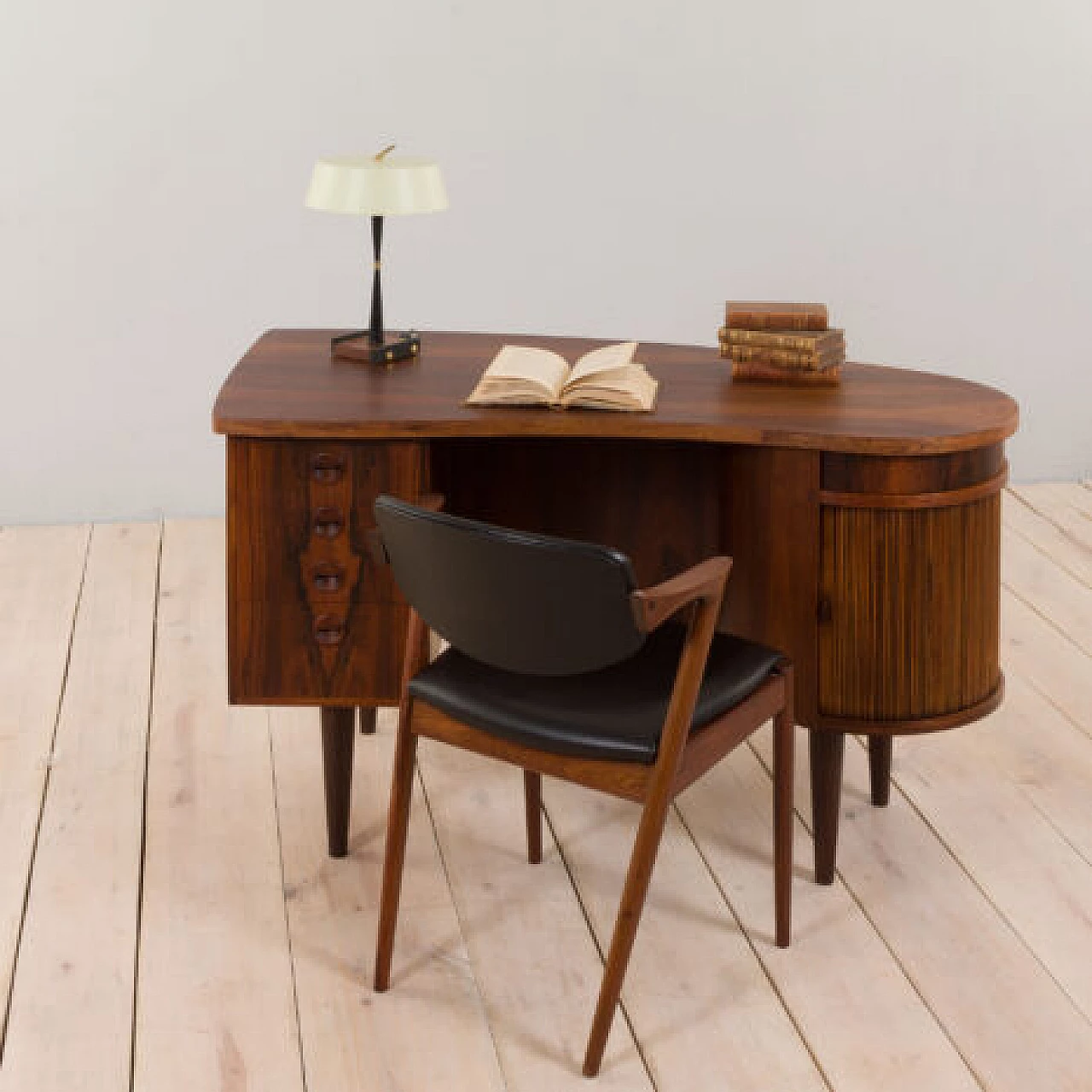 Desk with bar compartment by Kai Kristiansen for Feldballes Møbelfabrik, 1950s 3