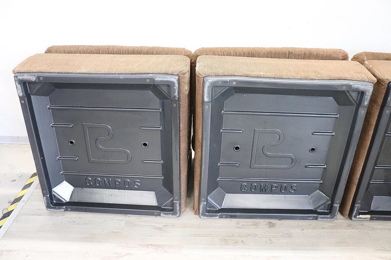 Divano modulare in velluto marrone di Busnelli, anni '70 19