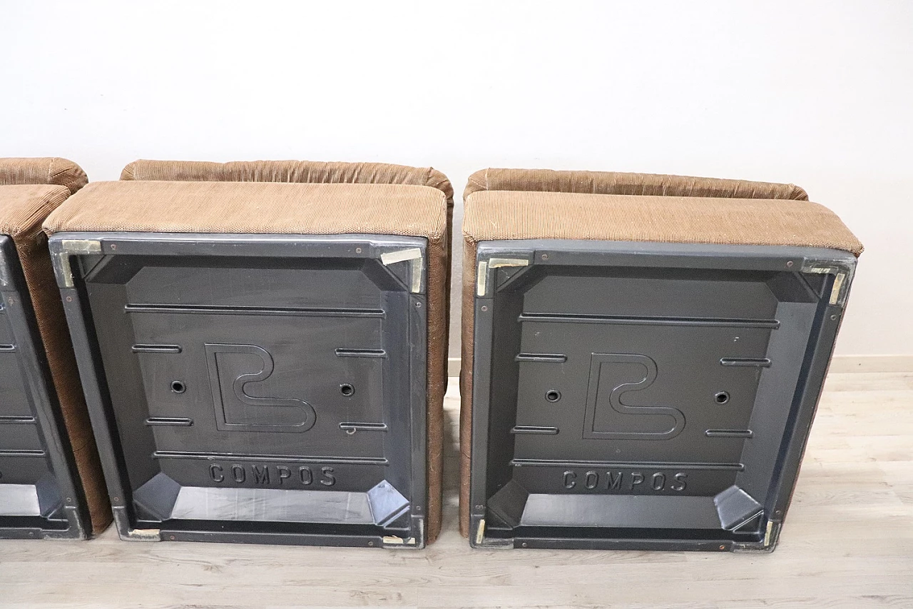 Divano modulare in velluto marrone di Busnelli, anni '70 20