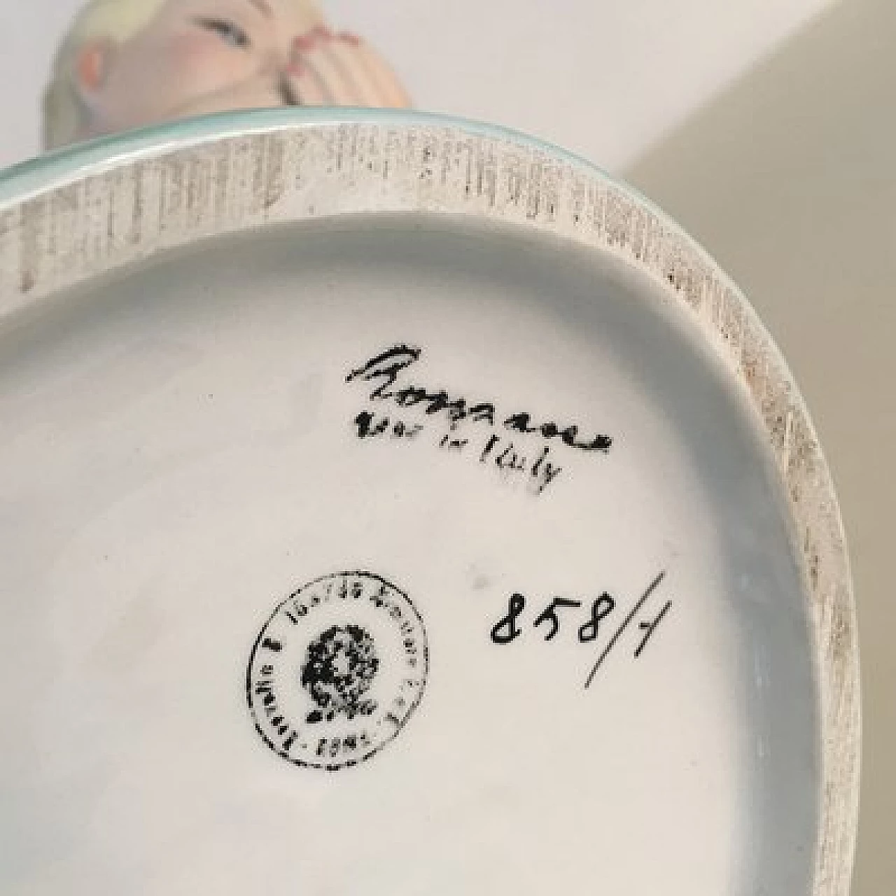 Porcelain sculpture of a woman by Ronzan, 1950s 10