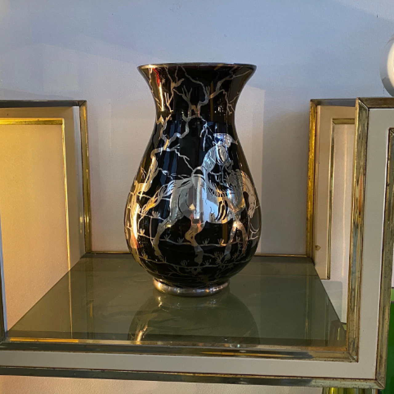 Vaso in vetro viola e argento sterling, anni '30 12