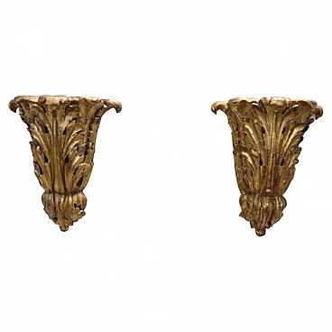 Pair of carved and gilded wood friezes, 19th century