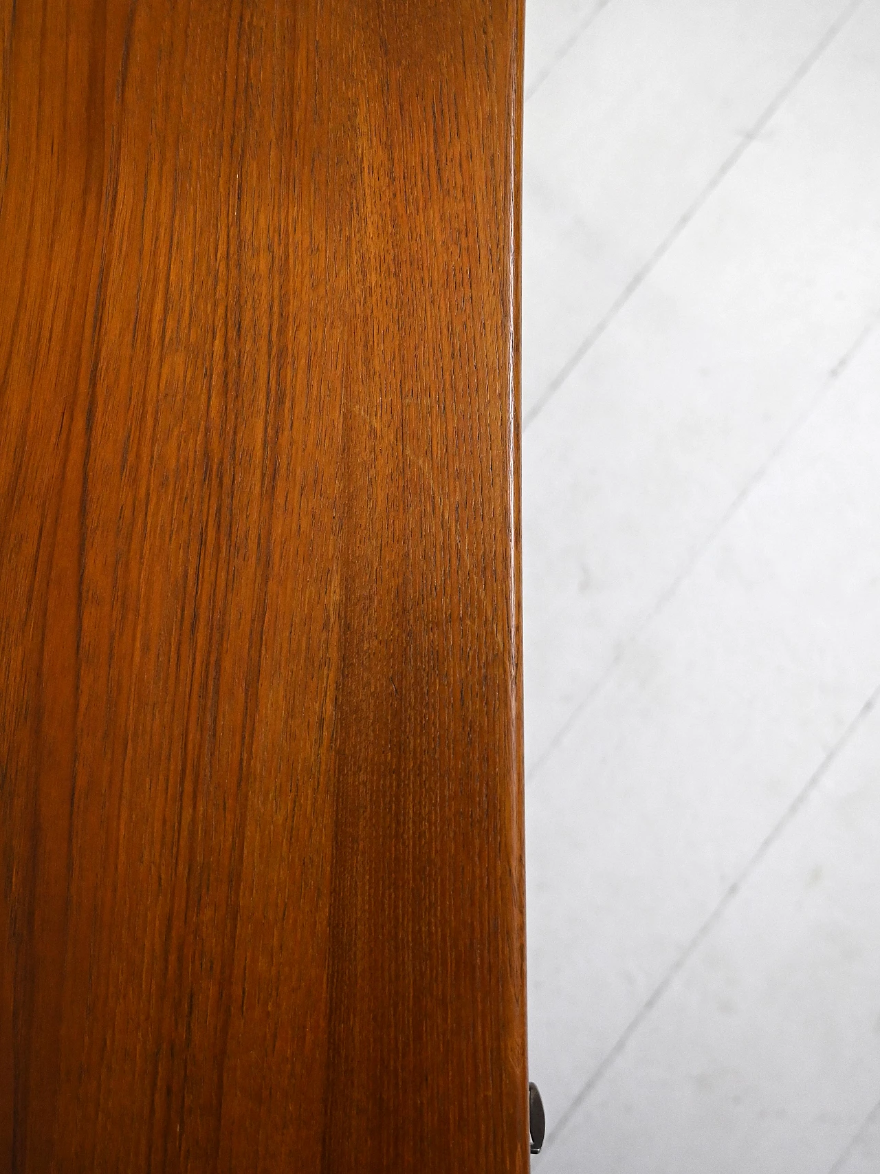 Danish teak desk with drawers and tapered legs, 1950s 14