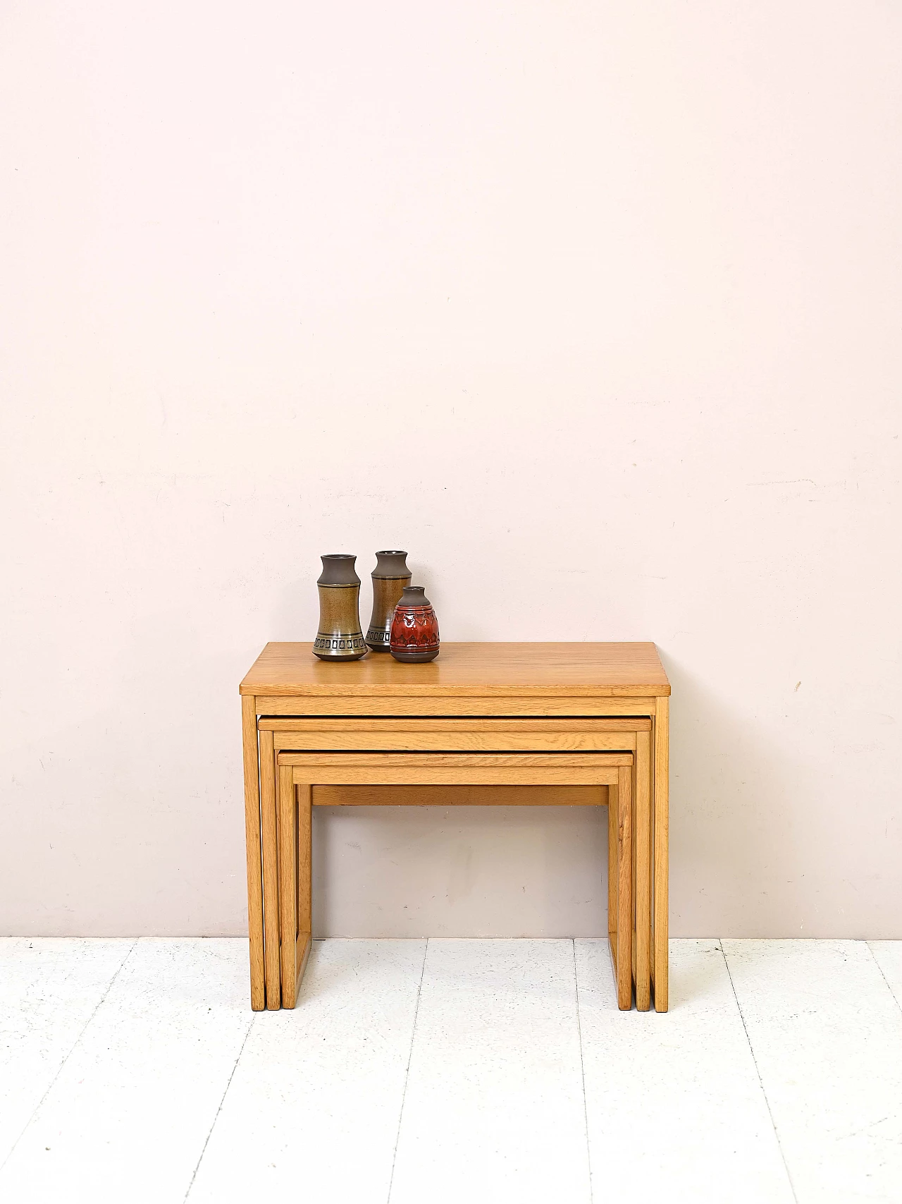 3 Oak nesting tables, 1960s 2