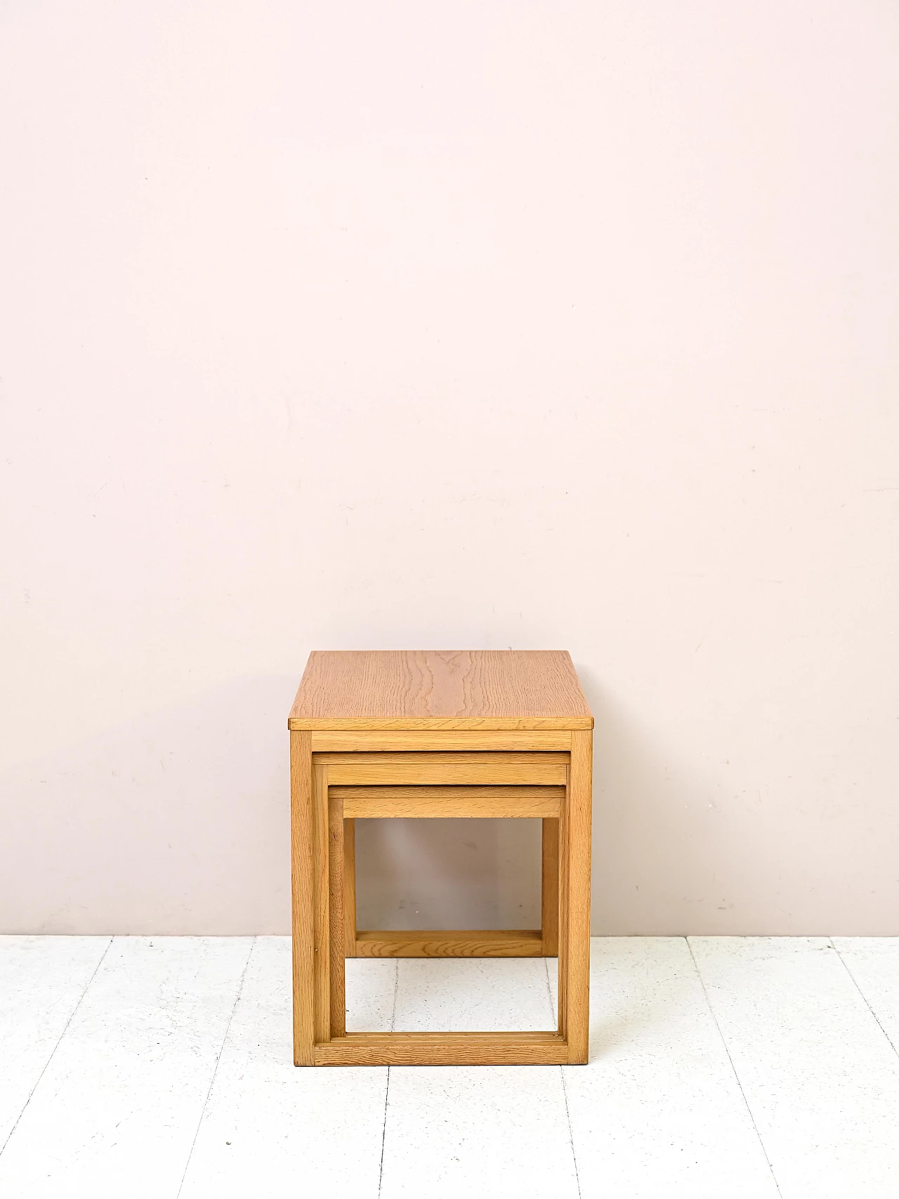 3 Oak nesting tables, 1960s 4