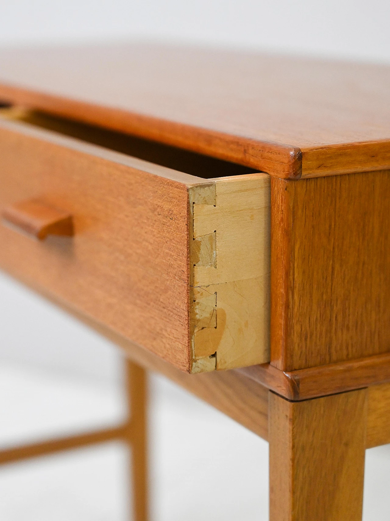 Scandinavian teak coffee table with drawer and open compartment, 1960s 7