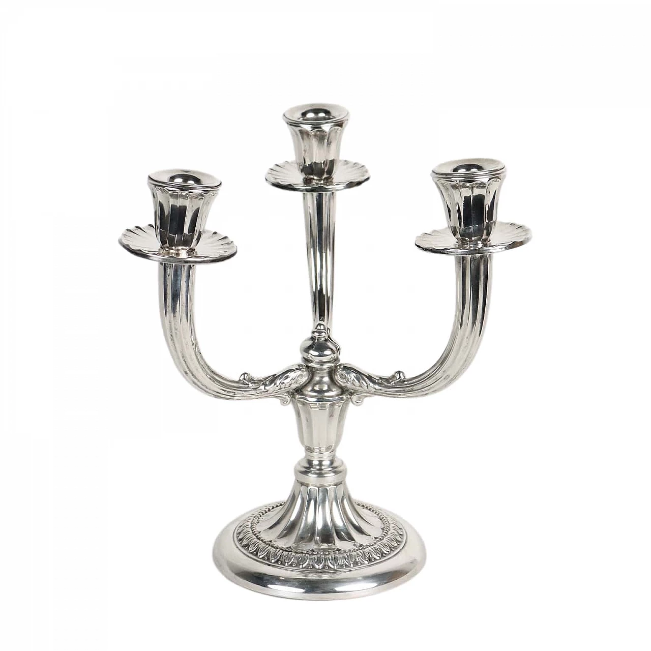 Silver candelabra with three flame, 1950s 1