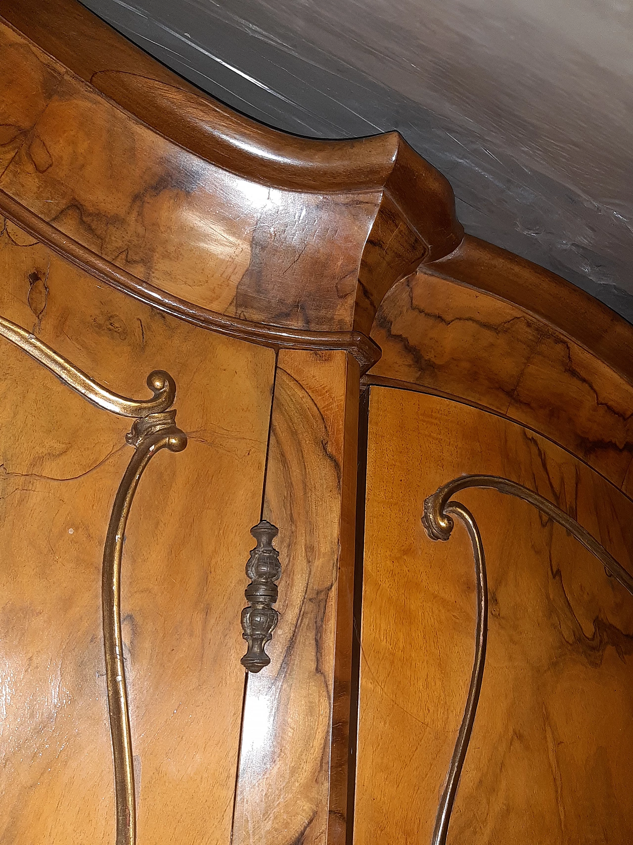 Walnut cabinet with three compartments and three drawers, 1920s 5