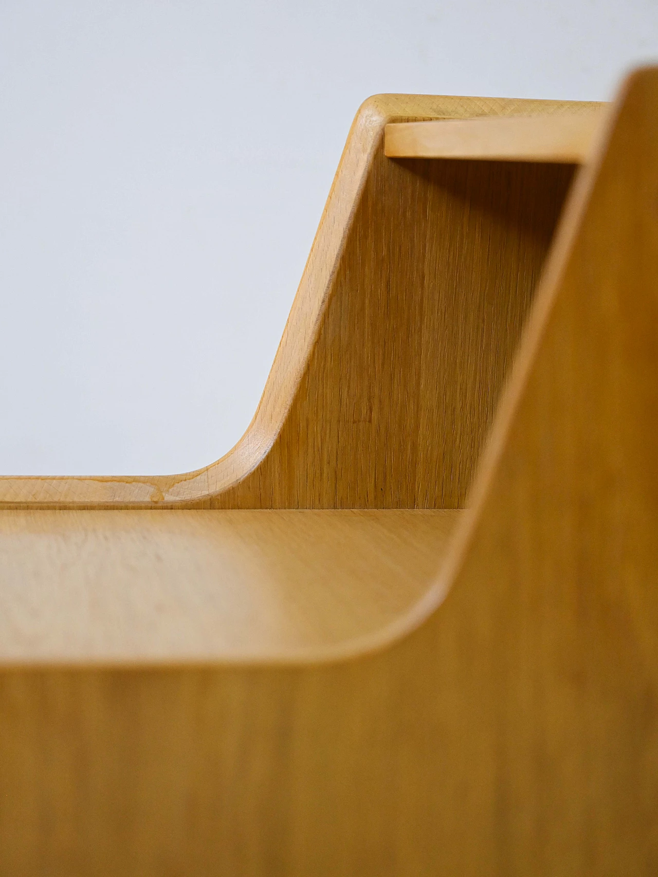 Scandinavian oak bedside table with double shelf, 1960s 6