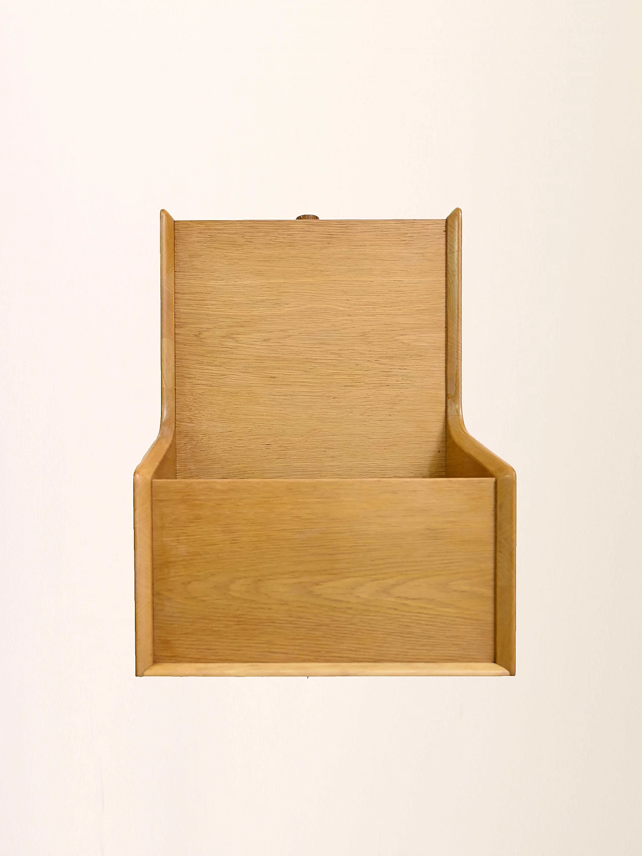 Scandinavian oak bedside table with double shelf, 1960s 9