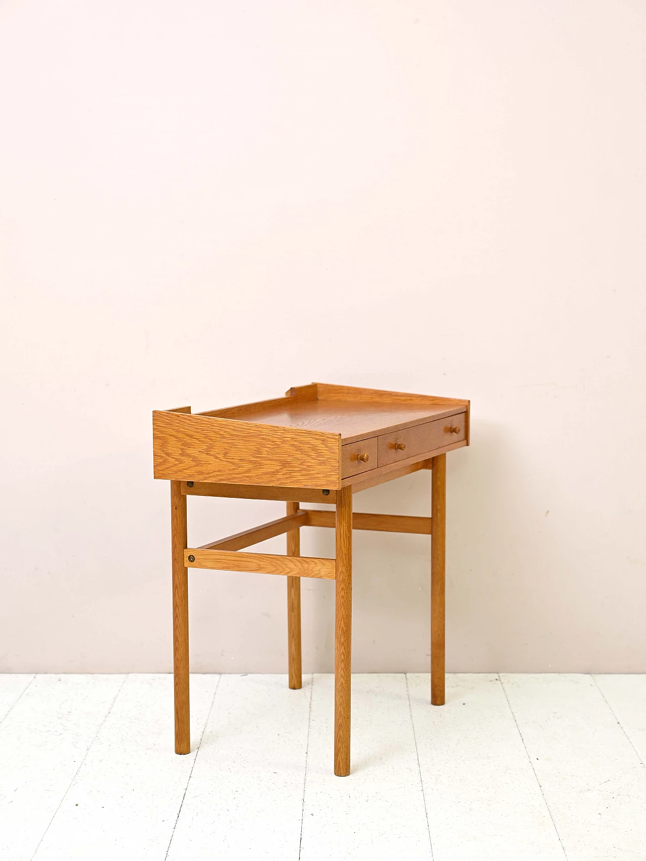 Swedish oak desk with drawers, 1960s 3
