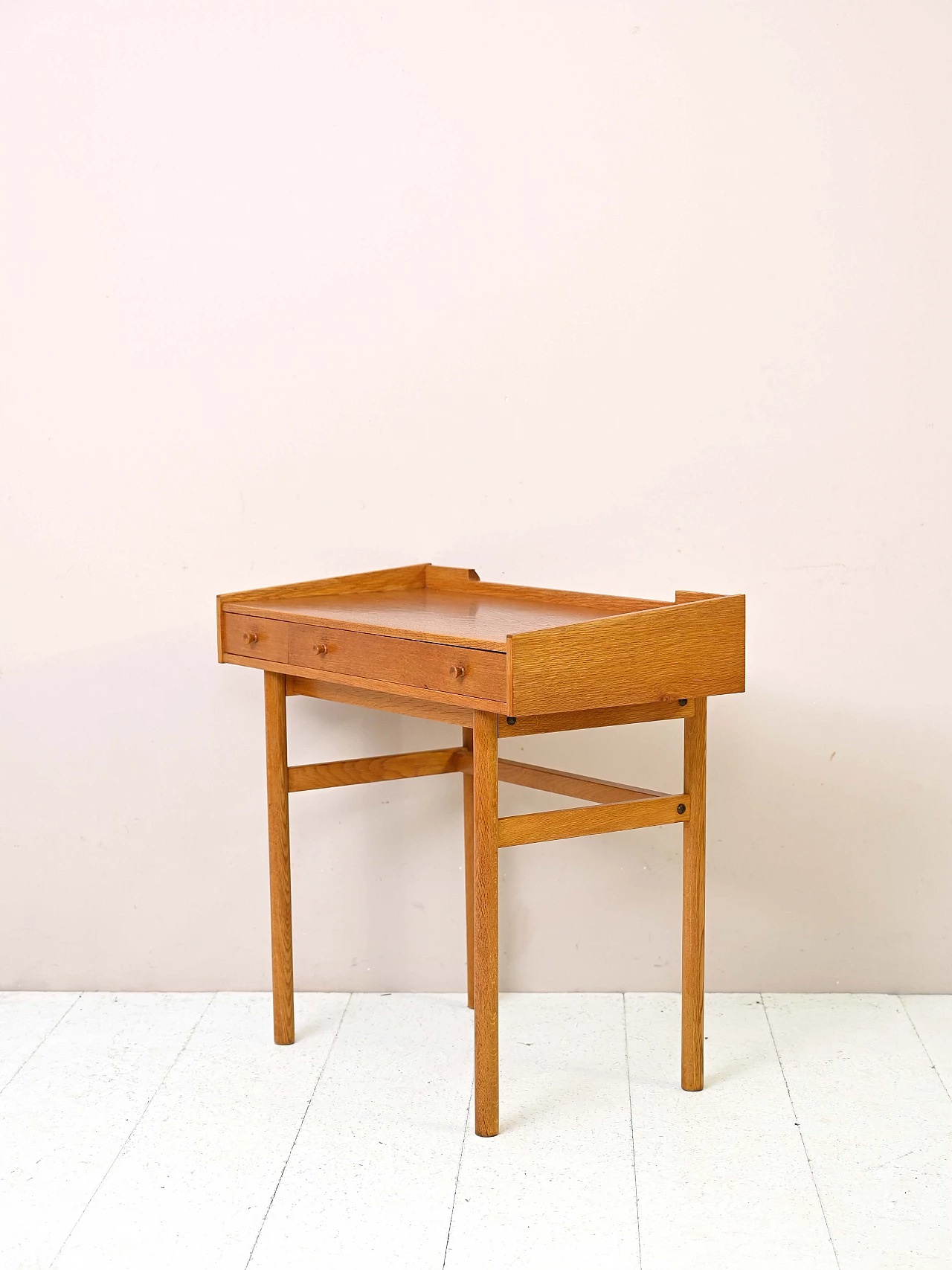 Swedish oak desk with drawers, 1960s 4