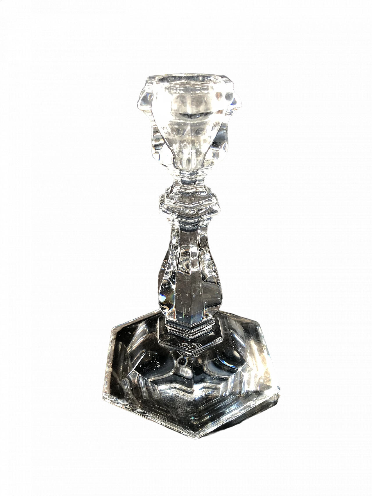 Crystal candle holder by Baccarat, 1980s 8