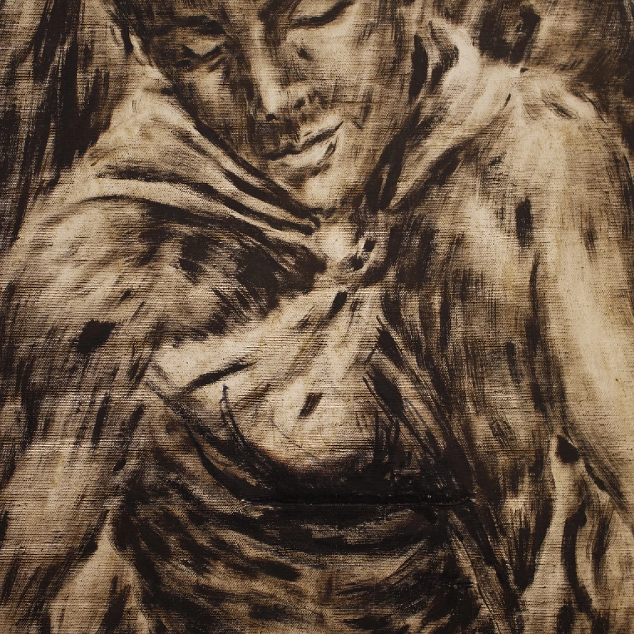 C. Vittorini, Allegory of the judgment of war soldiers, mixed media painting on canvas, 1980s 11