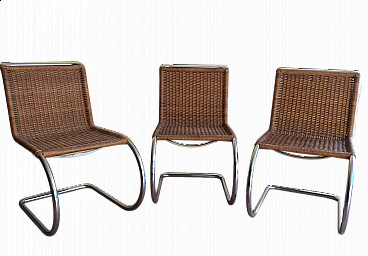 3 MR10 chairs by Ludwig Mies van der Rohe for Thonet, 1960s