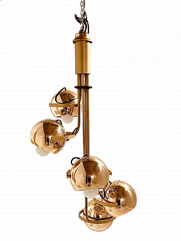 Five-light Space Age chandelier by Goffredo Reggiani, 1960s