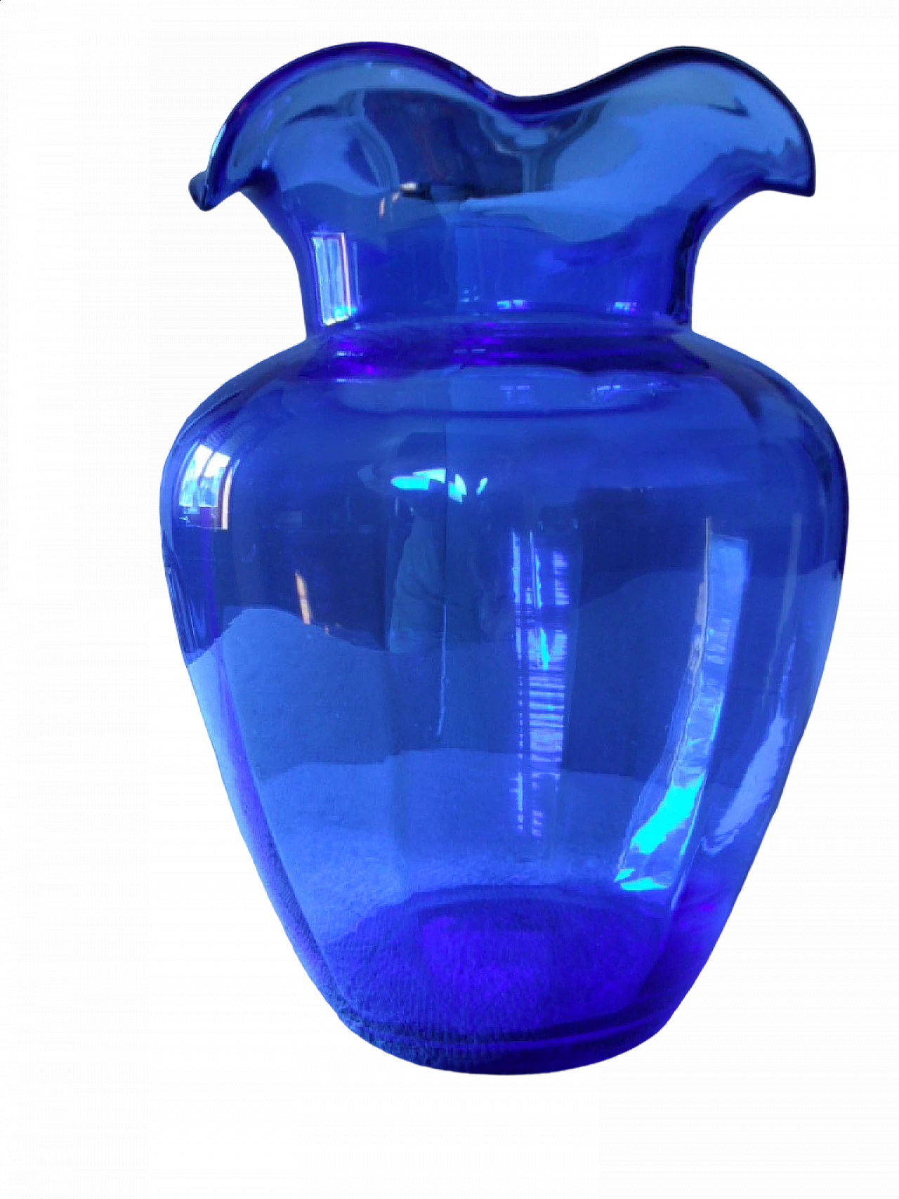Vaso in vetro blu cobalto, anni '80 5