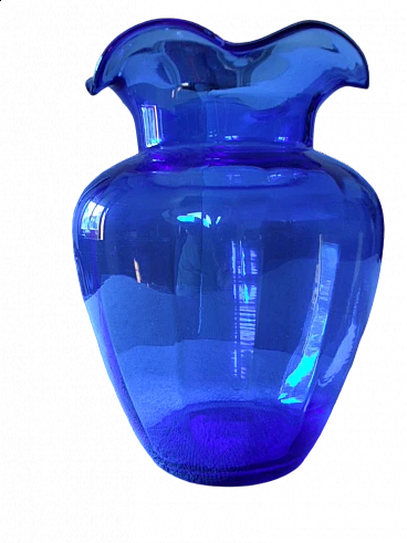 Vaso in vetro blu cobalto, anni '80